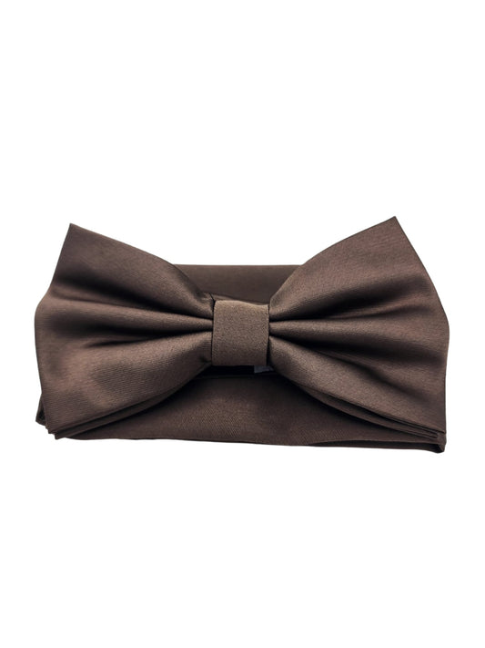 Giovanni Testi Classic Brown Bow Tie with Hanky BT100-N