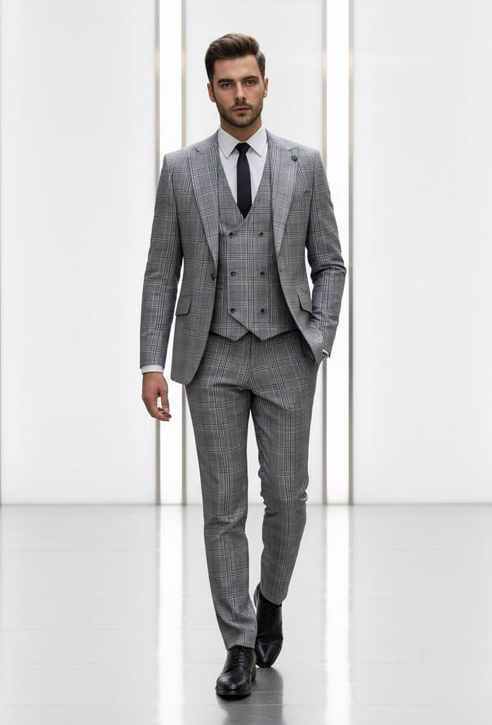 GT1P+V-1251 BLK/WHTE PLAID