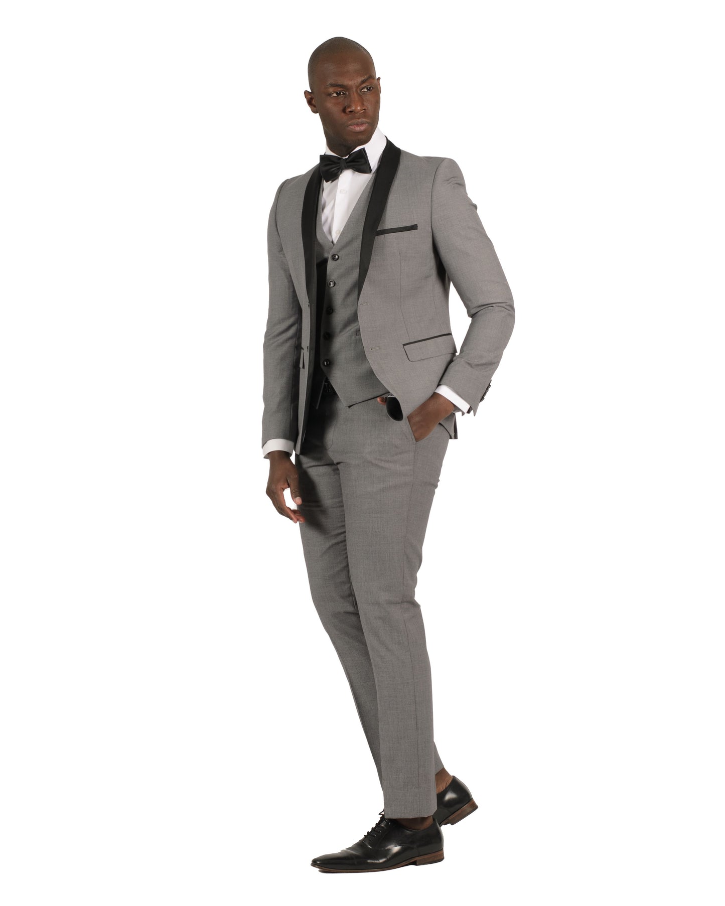 2 Button Shawl Lapel Light Grey Slim Fit Suit FF2SSX+V-1230