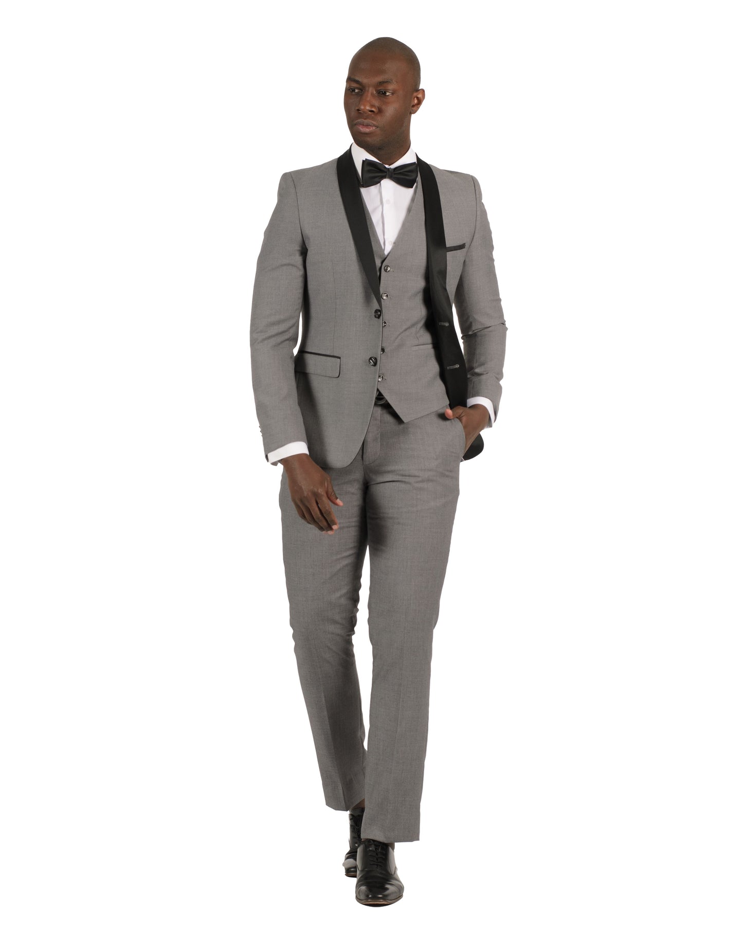 2 Button Shawl Lapel Light Grey Slim Fit Suit FF2SSX+V-1230