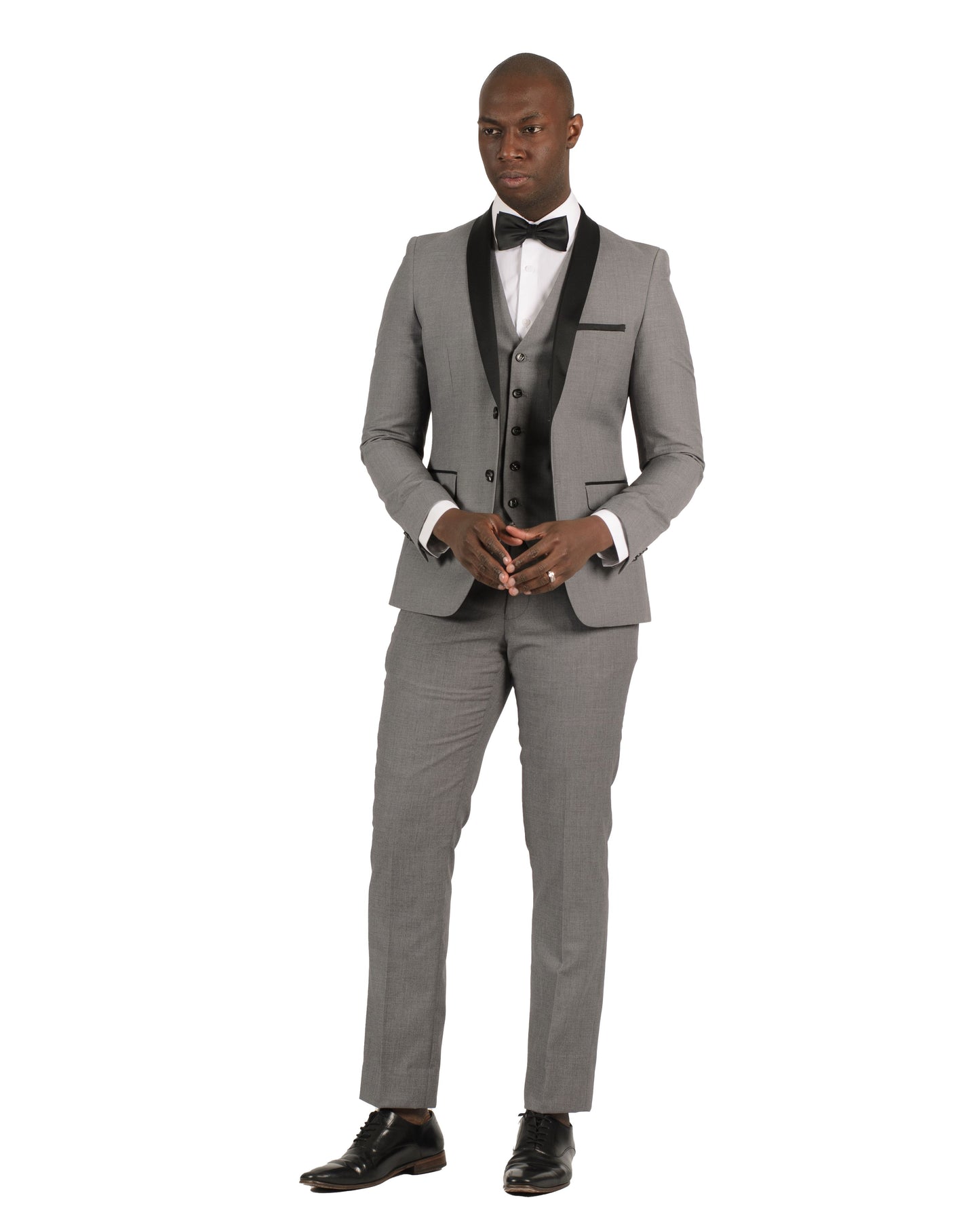 2 Button Shawl Lapel Light Grey Slim Fit Suit FF2SSX+V-1230