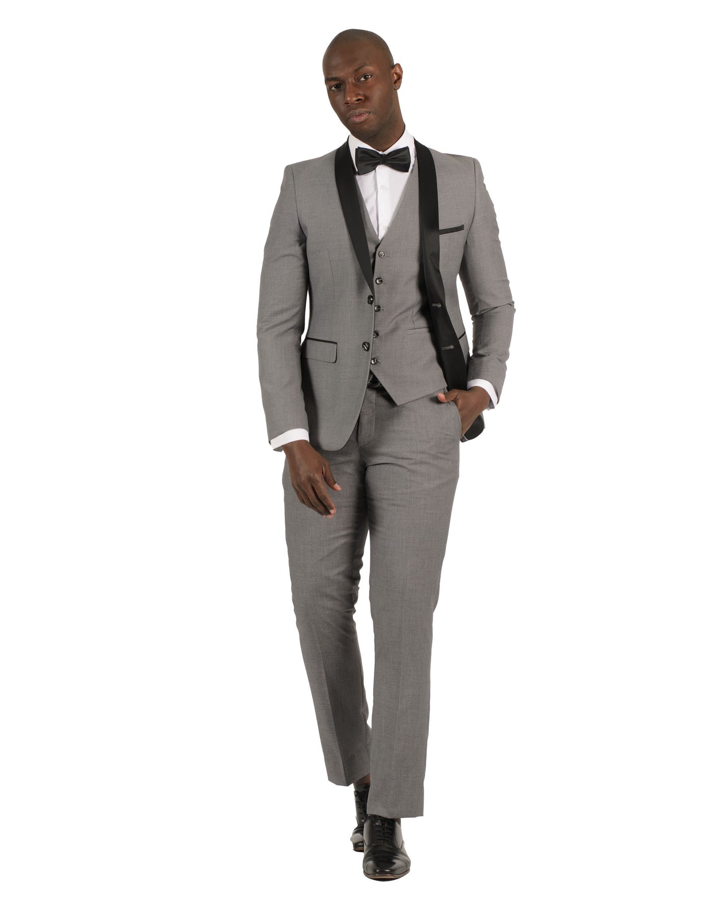 2 Button Shawl Lapel Light Grey Slim Fit Suit FF2SSX+V-1230