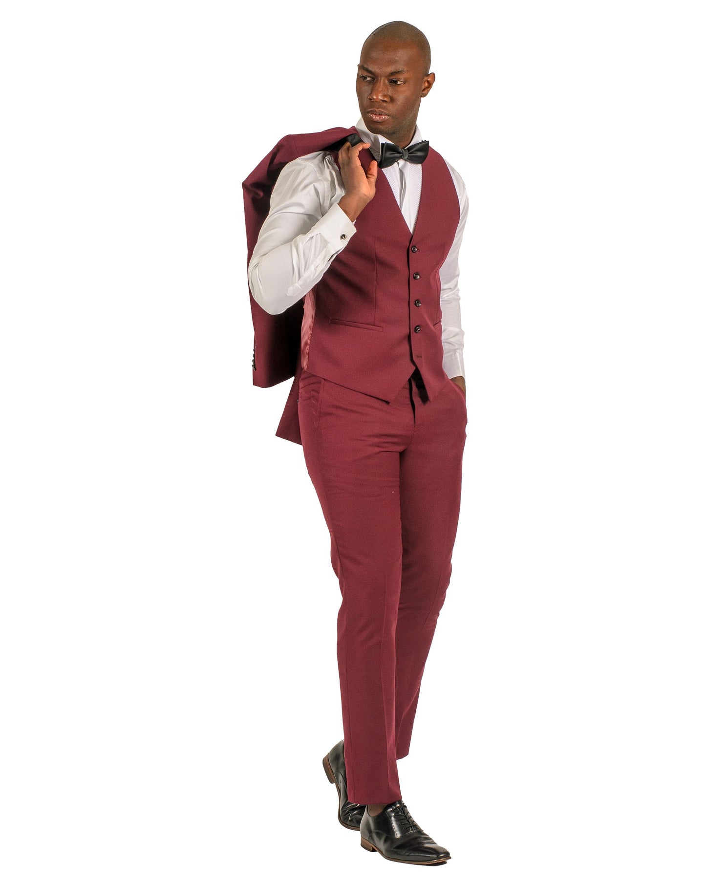 2 Button Shawl Lapel Burgundy Slim Fit Suit FF2SSX+V-1230