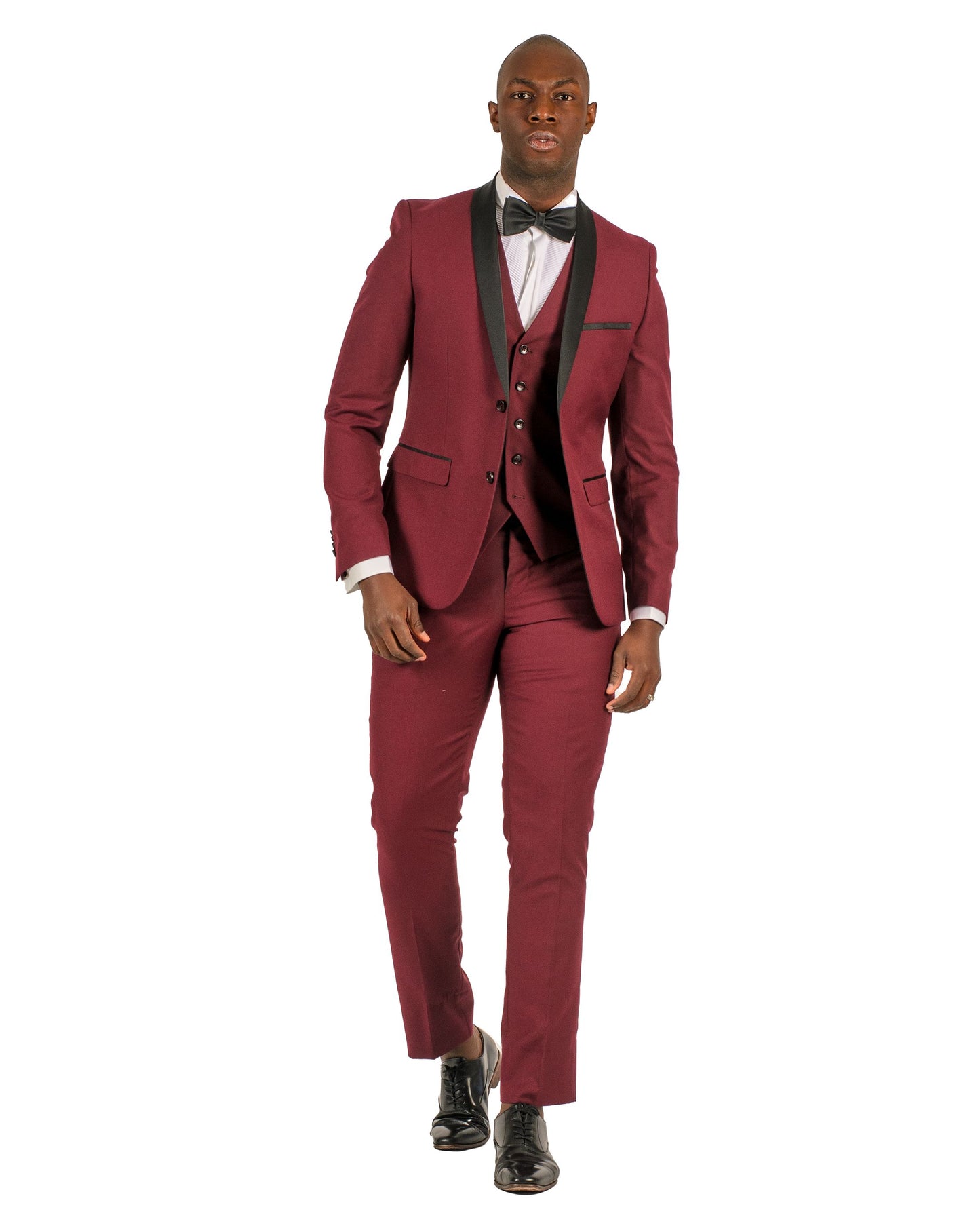 2 Button Shawl Lapel Burgundy Slim Fit Suit FF2SSX+V-1230