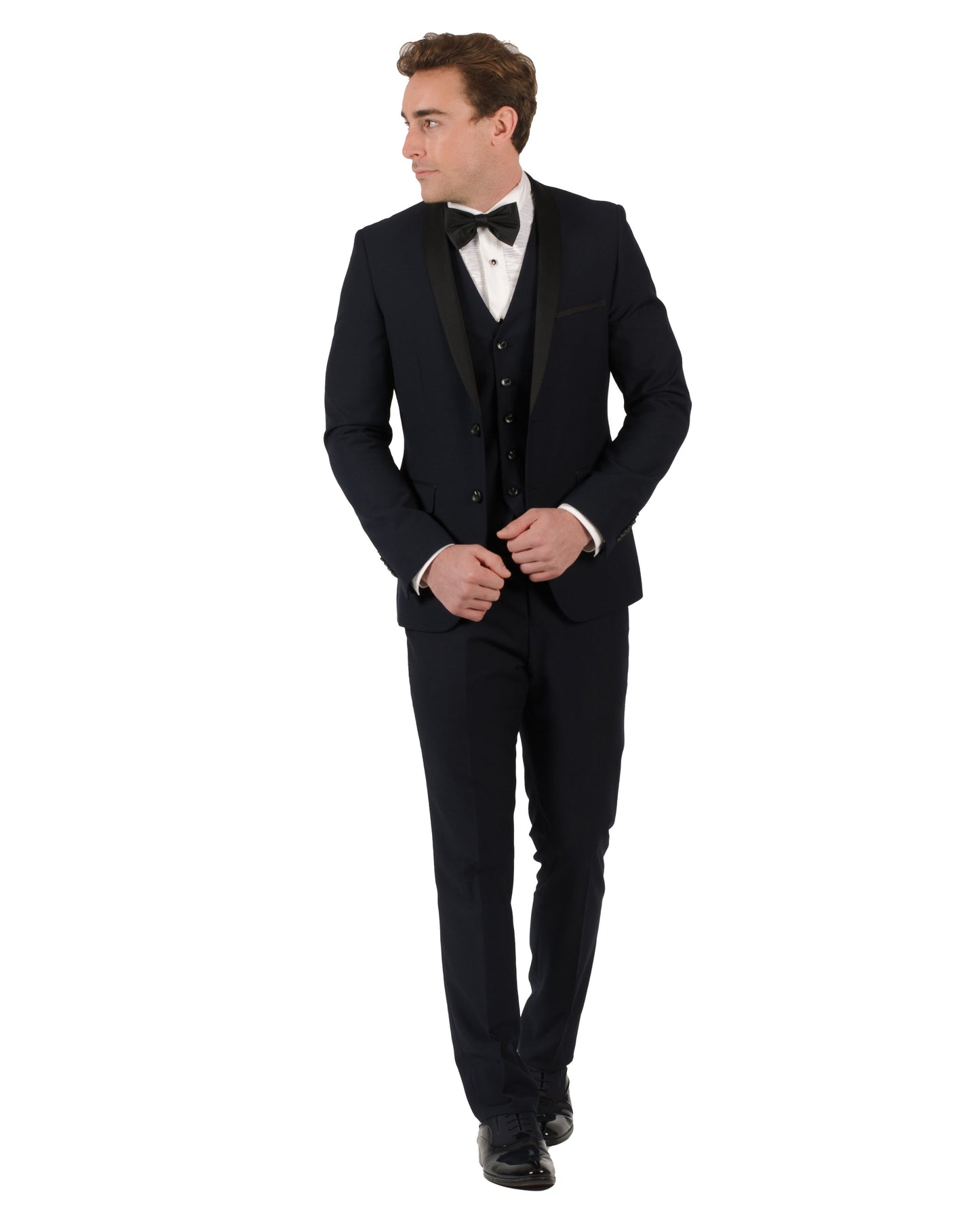 2 Button Shawl Lapel Navy Slim Fit Suit FF2SSX+V-1230