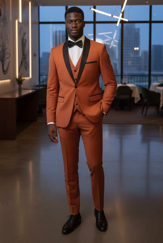 2 Button Shawl Lapel Rust Slim Fit Suit FF2SSX+V-1230